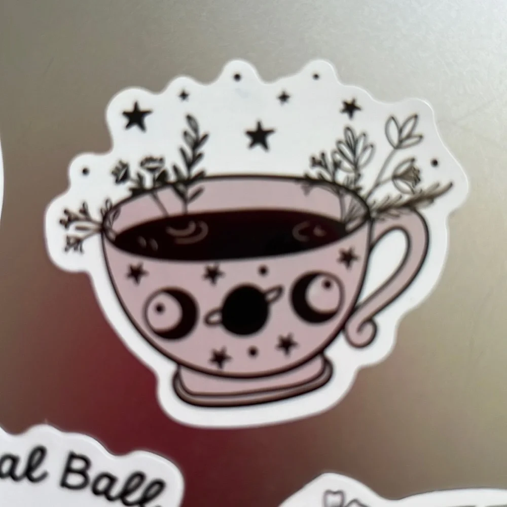 Set of 6 Witchy, Tarot & Crystal Waterproof Stickers